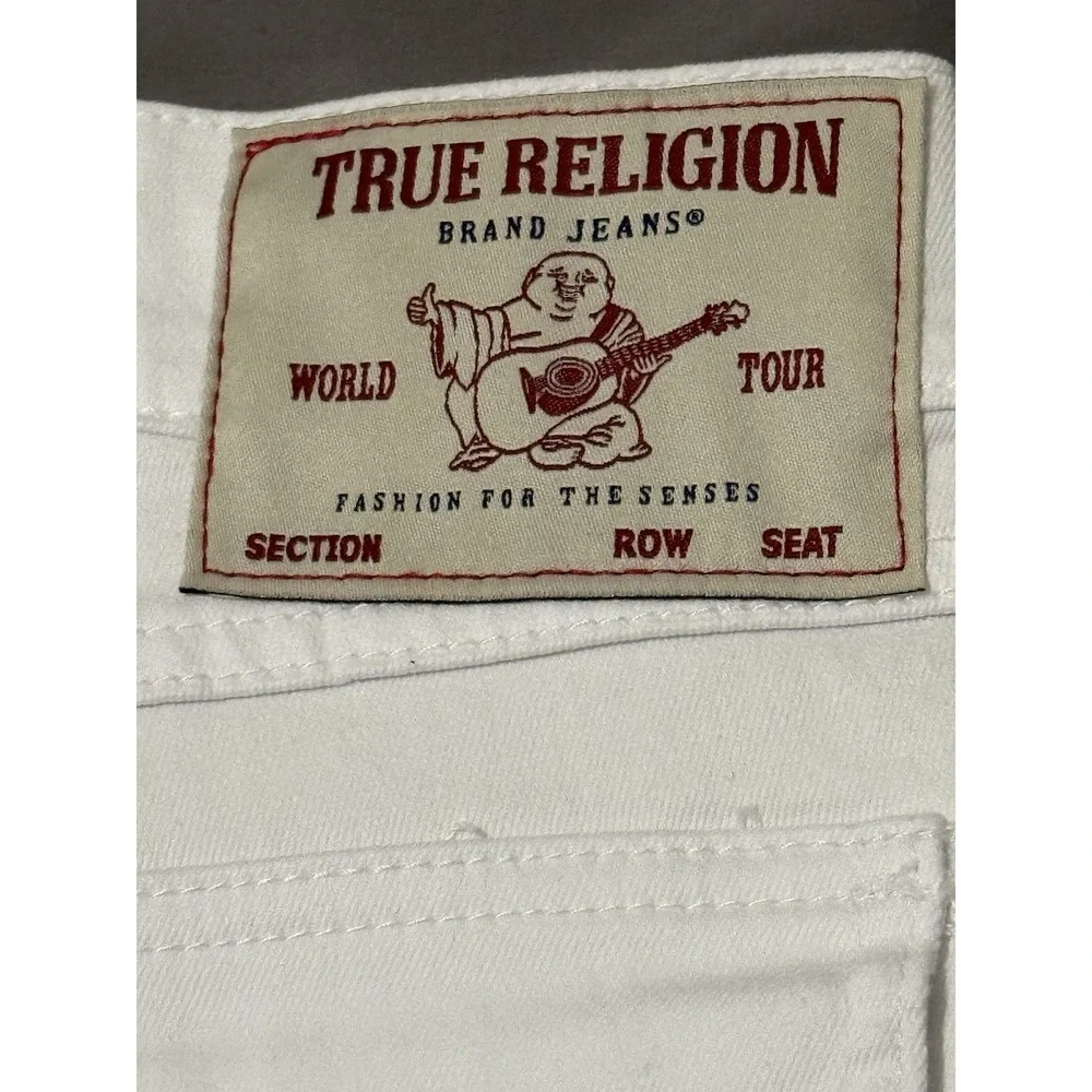 NWT $128‎  True Religion RICKY SN Relaxed Size 30 White Straight Shorts Raw Hem